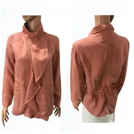 Max Jeans Women's Tawny Orange Longer Relaxed Tencel Utility Jacket Size S NWT