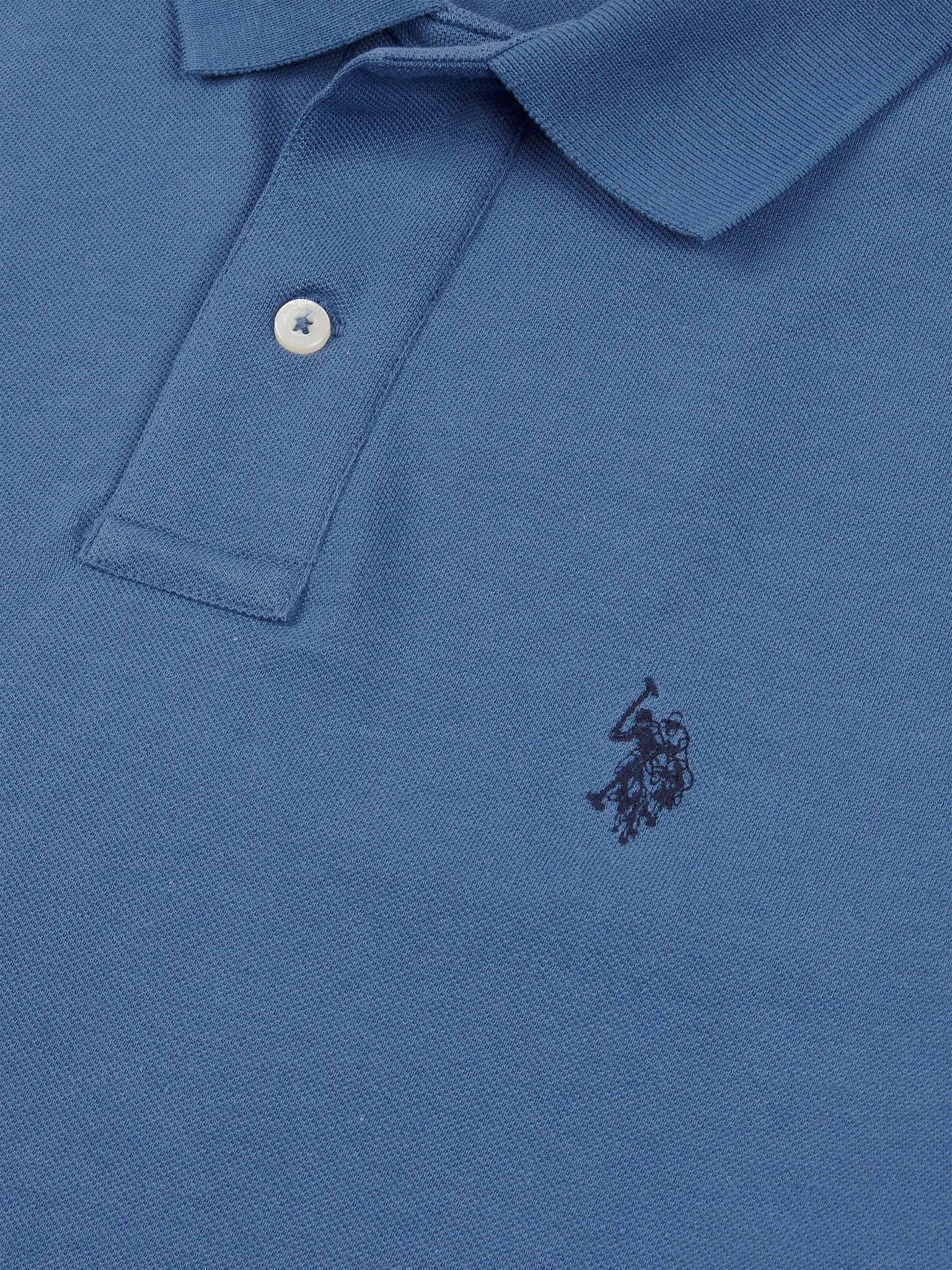 Mens Pique Polo Shirt in Blue Horizon