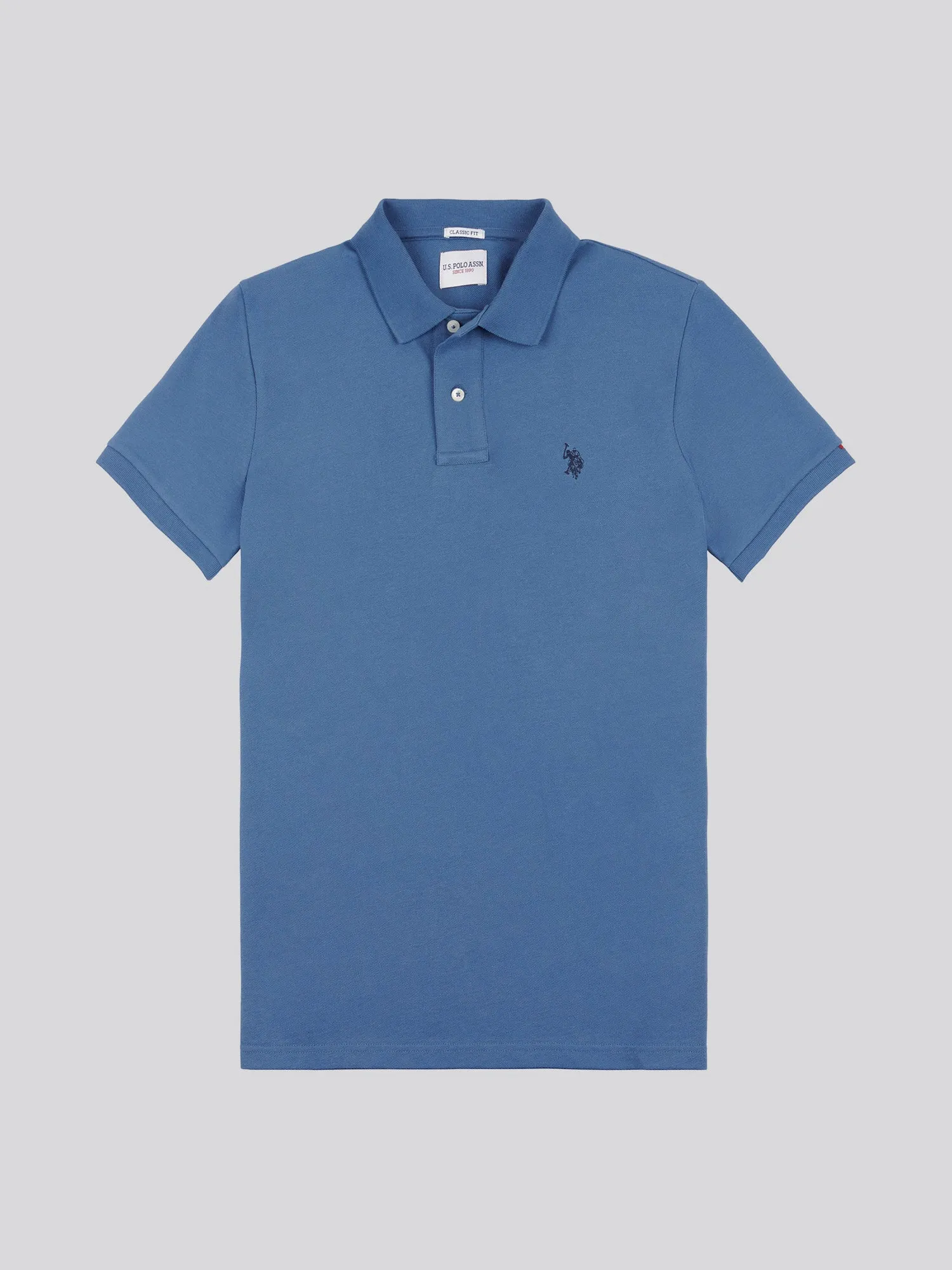 Mens Pique Polo Shirt in Blue Horizon