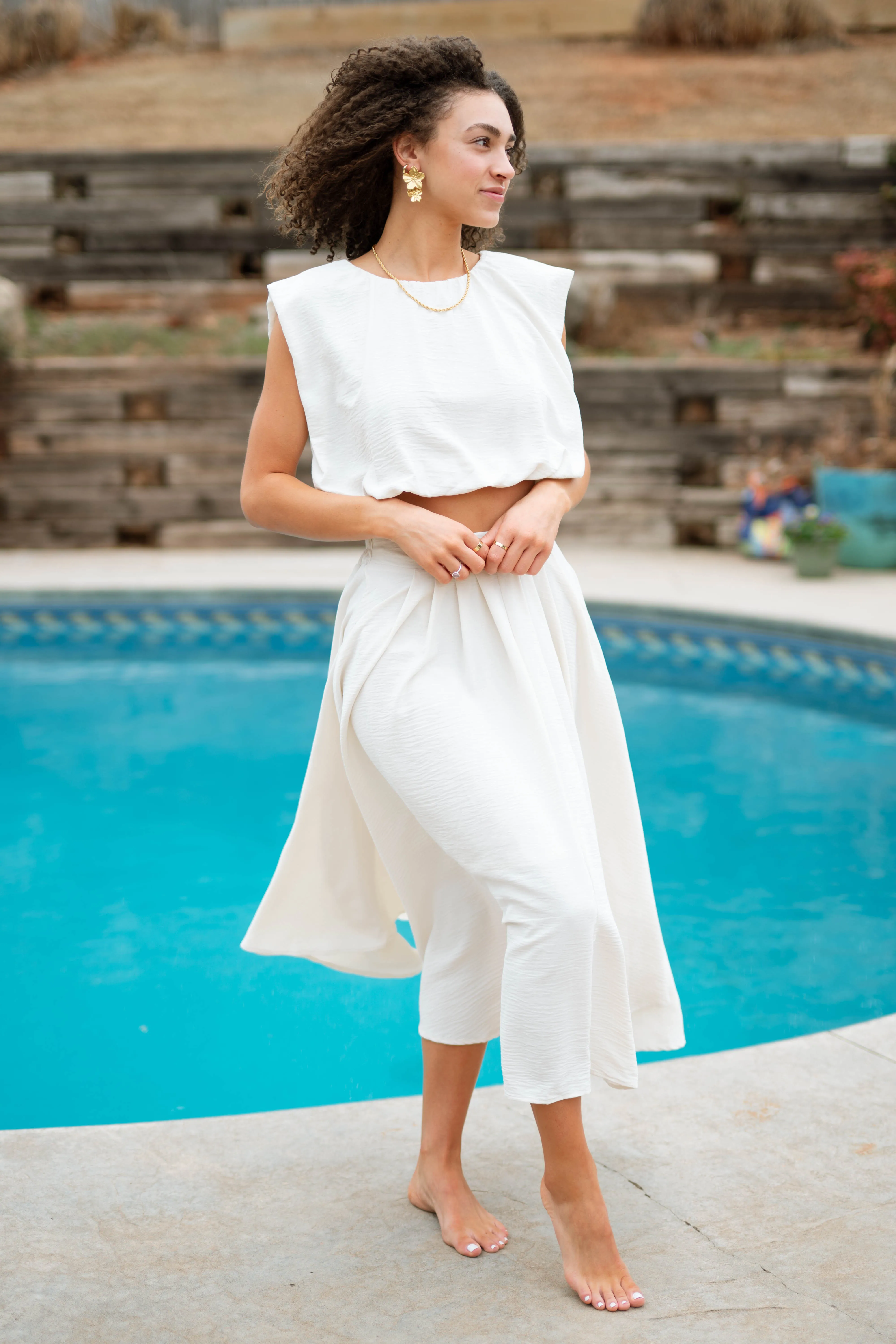 Monterey Midi Skirt - Cream