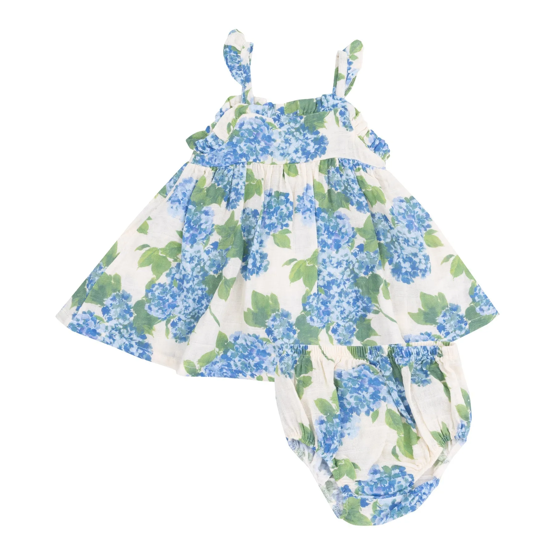 Muslin Paperbag Ruffle Sundress - Watercolor Hydrangeas by Angel Dear