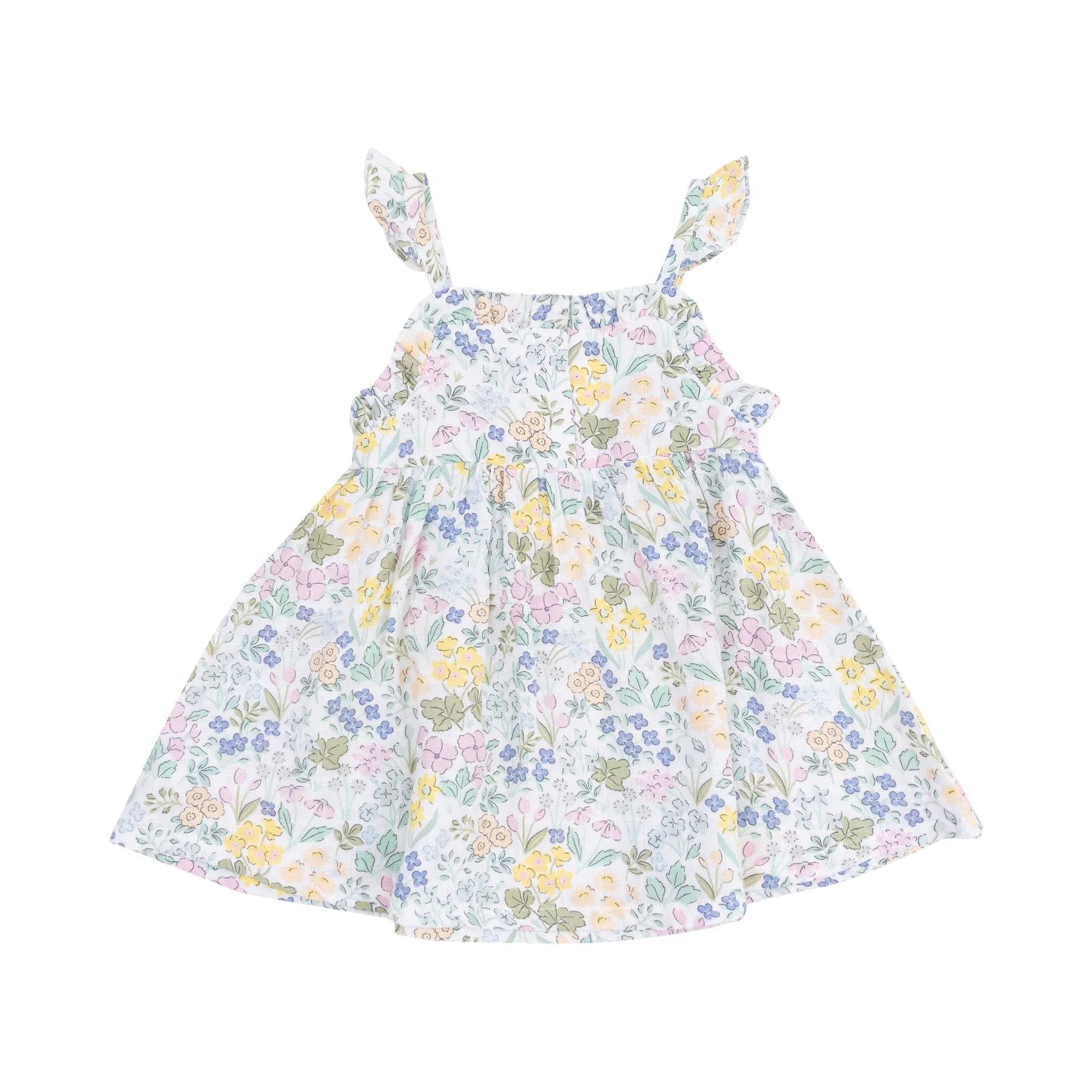 Muslin Paperbag Ruffle Sundress with Diaper Cover - Samantha Floral by Angel Dear