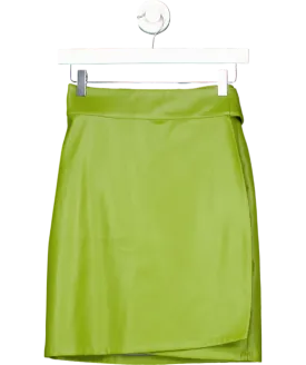 Never Fully Dressed Green Jaspre Vegan Leather Wrap Skirt UK XS/S