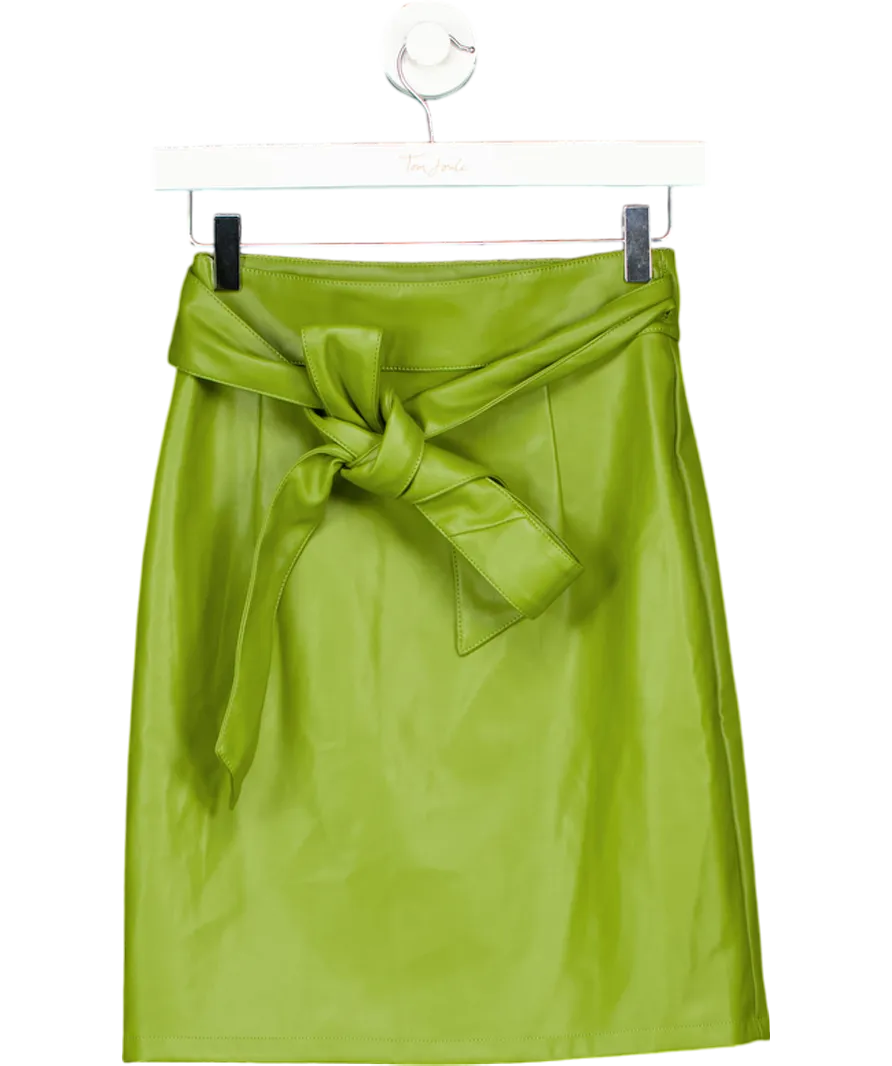 Never Fully Dressed Green Jaspre Vegan Leather Wrap Skirt UK XS/S