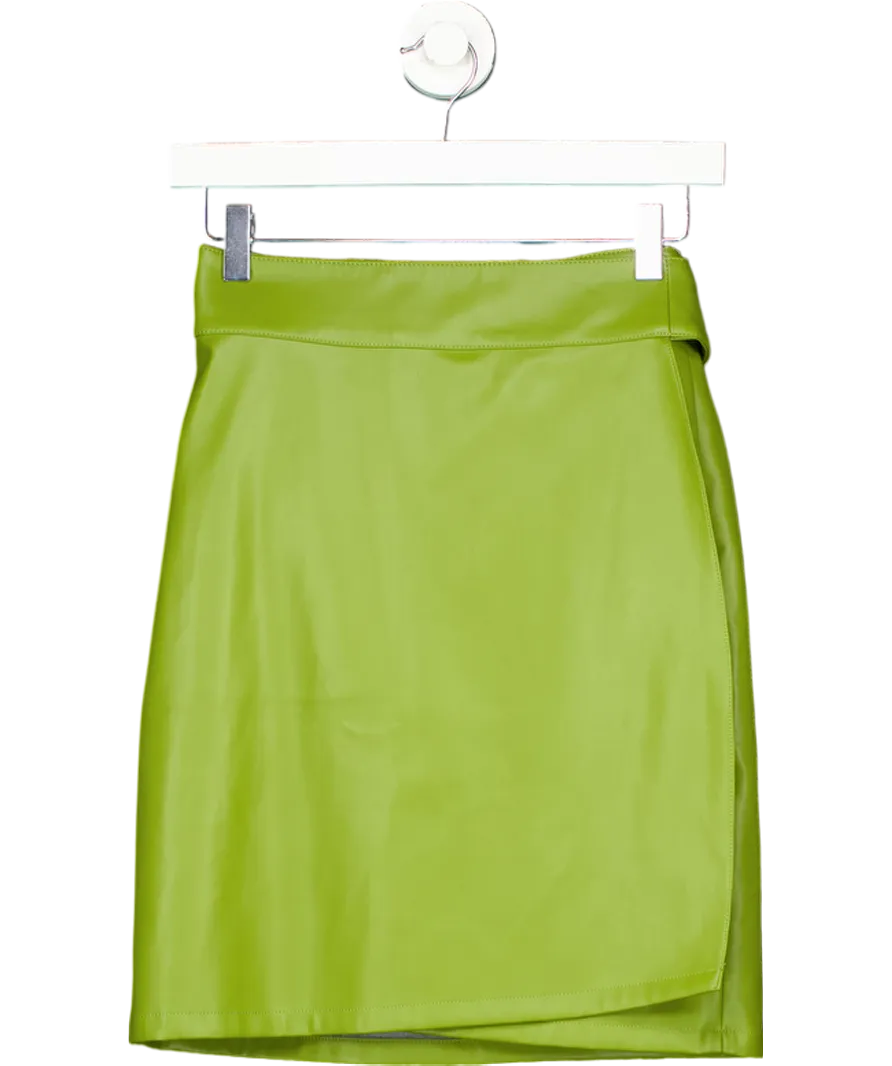 Never Fully Dressed Green Jaspre Vegan Leather Wrap Skirt UK XS/S