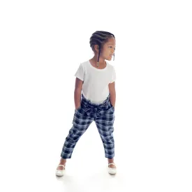 Paperbag pants with belt & pockets