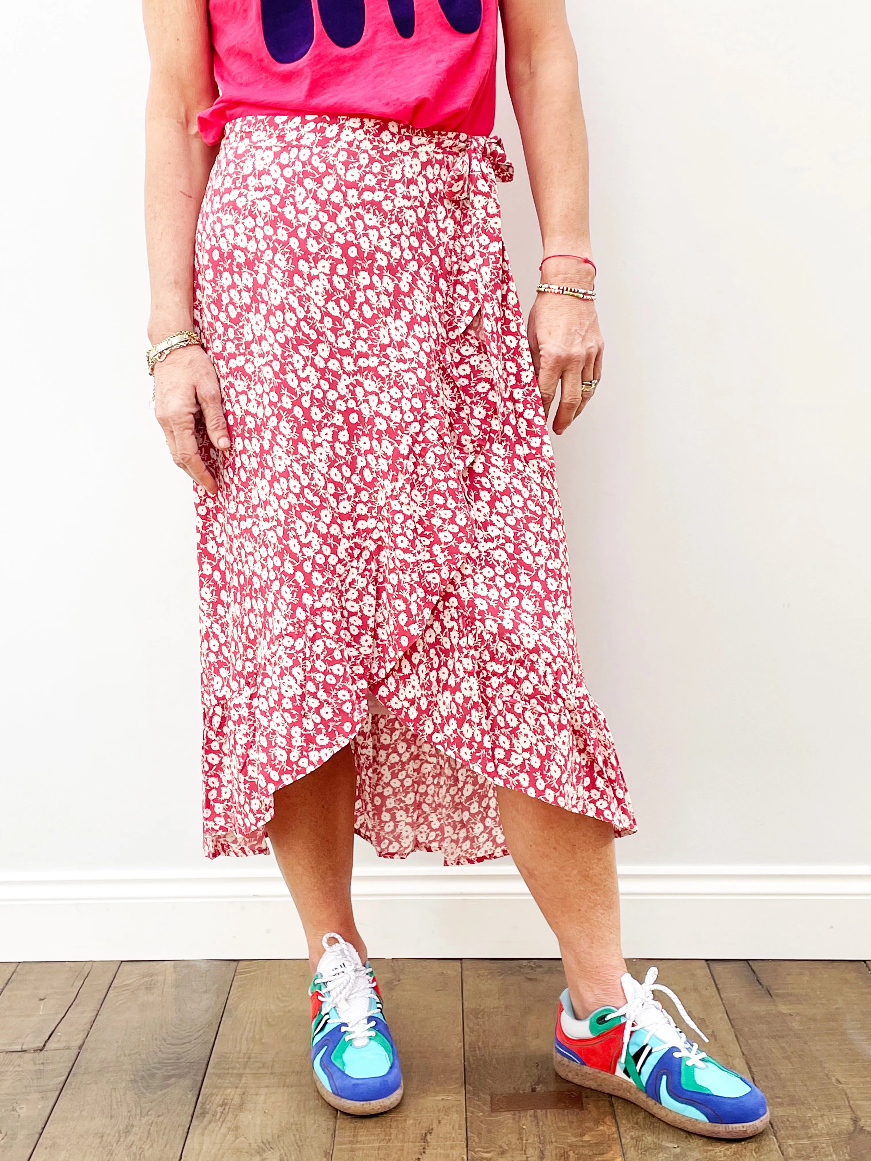RAILS Neptune Skirt in Scarlet Camellia
