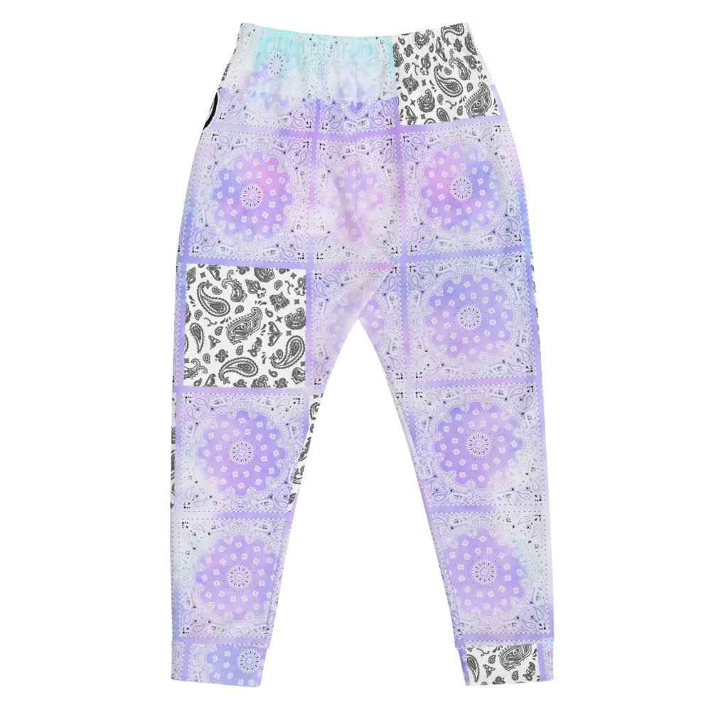 ROYAL ICONIC | Bandana Flag Patchwork Tie Dye Acid Wash Aether Pour Unisex Jogger Sweatpant HueMan Gang Think Purple