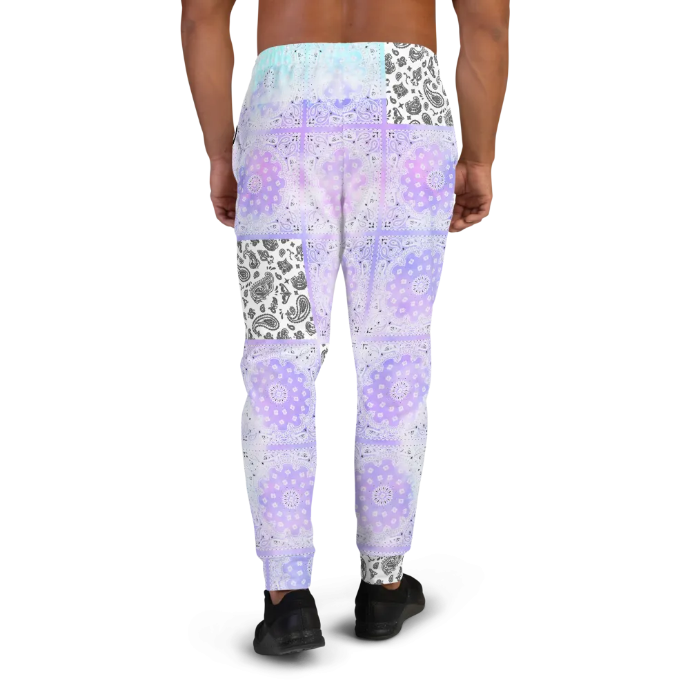 ROYAL ICONIC | Bandana Flag Patchwork Tie Dye Acid Wash Aether Pour Unisex Jogger Sweatpant HueMan Gang Think Purple