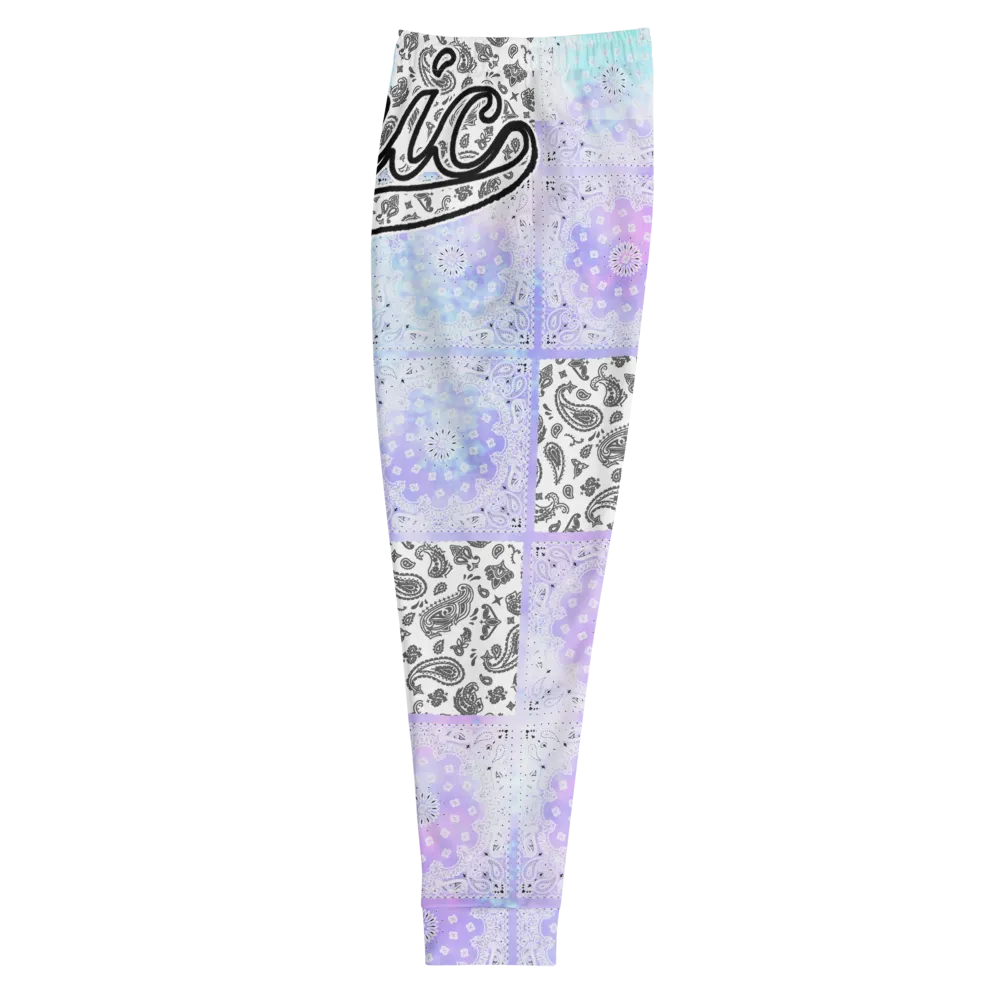 ROYAL ICONIC | Bandana Flag Patchwork Tie Dye Acid Wash Aether Pour Unisex Jogger Sweatpant HueMan Gang Think Purple