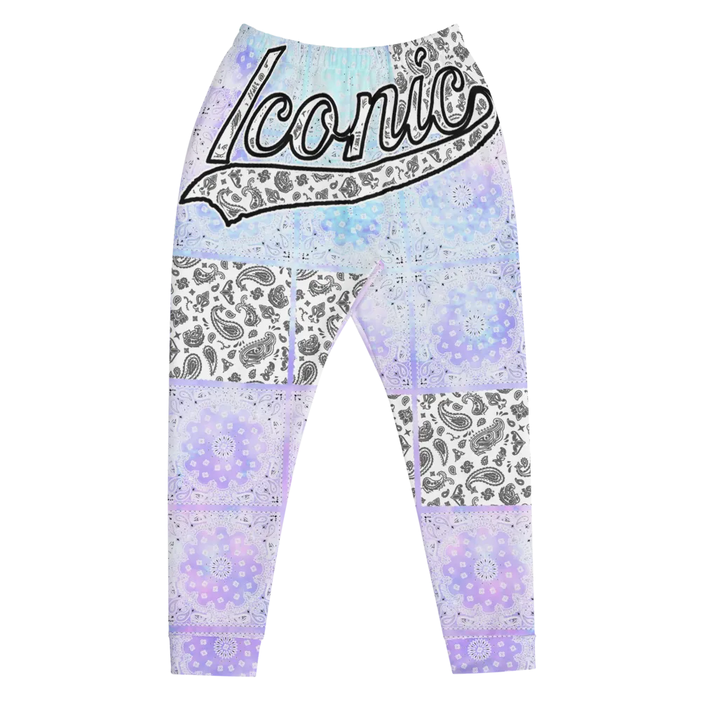 ROYAL ICONIC | Bandana Flag Patchwork Tie Dye Acid Wash Aether Pour Unisex Jogger Sweatpant HueMan Gang Think Purple