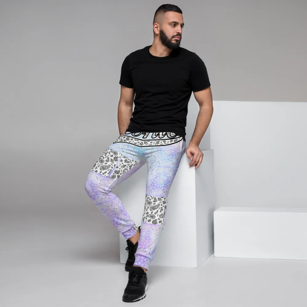ROYAL ICONIC | Bandana Flag Patchwork Tie Dye Acid Wash Aether Pour Unisex Jogger Sweatpant HueMan Gang Think Purple