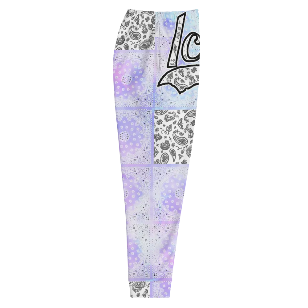 ROYAL ICONIC | Bandana Flag Patchwork Tie Dye Acid Wash Aether Pour Unisex Jogger Sweatpant HueMan Gang Think Purple
