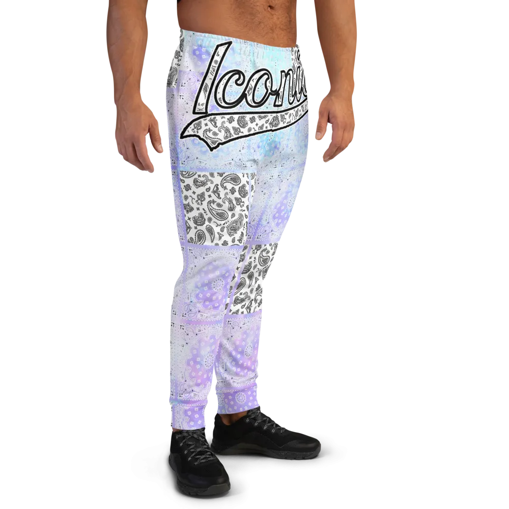 ROYAL ICONIC | Bandana Flag Patchwork Tie Dye Acid Wash Aether Pour Unisex Jogger Sweatpant HueMan Gang Think Purple