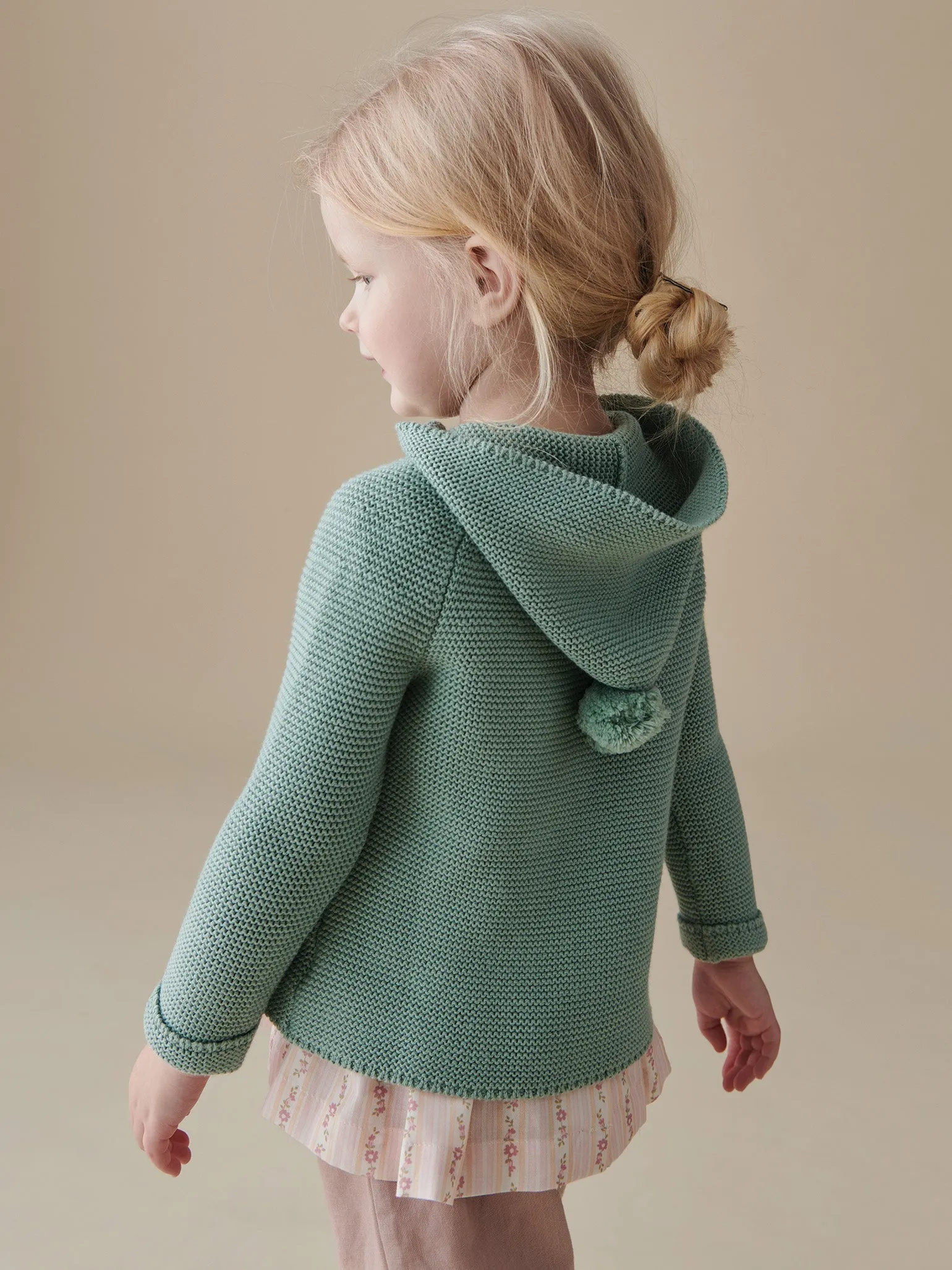 Sage Desi Cotton Baby Knitted Jacket