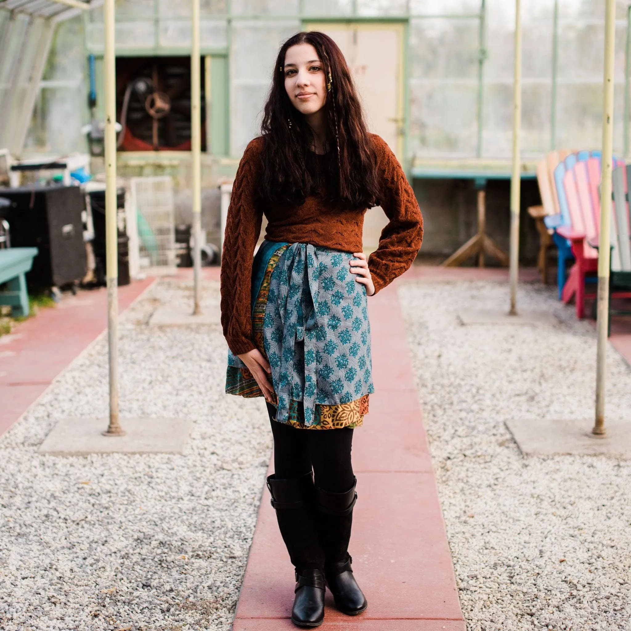Seconds and Surplus Knee-Length-Mini Sari Wrap Skirts
