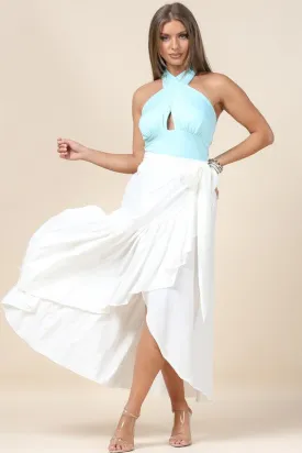 Solid Light Weight Mini Wrap Skirt (White)