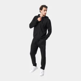 Sort bambus hoodie joggingsæt med lynlås