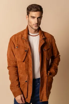 Terracotta Suede Leather Jacket