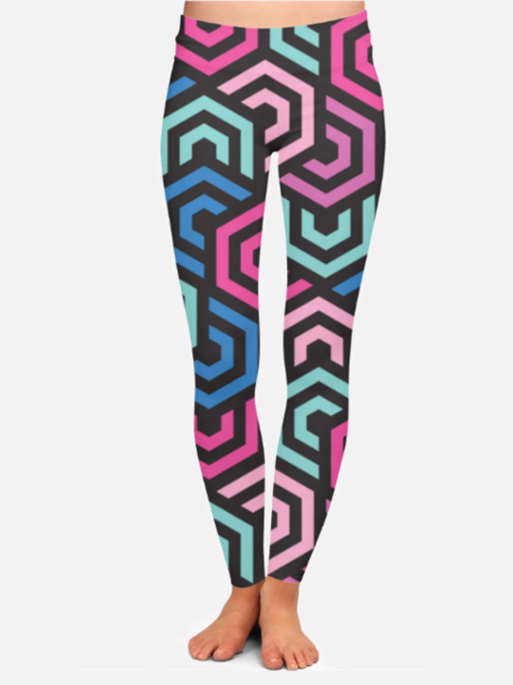 Trendy Geometric Print Bomber Jacket With Leggings Co Ord Set