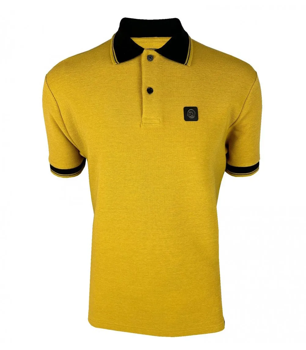 Trojan Ottoman Rib Polo Shirt Mustard