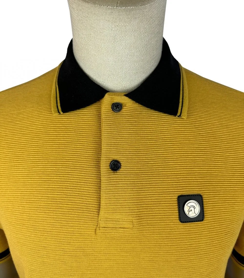 Trojan Ottoman Rib Polo Shirt Mustard