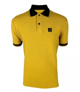 Trojan Ottoman Rib Polo Shirt Mustard