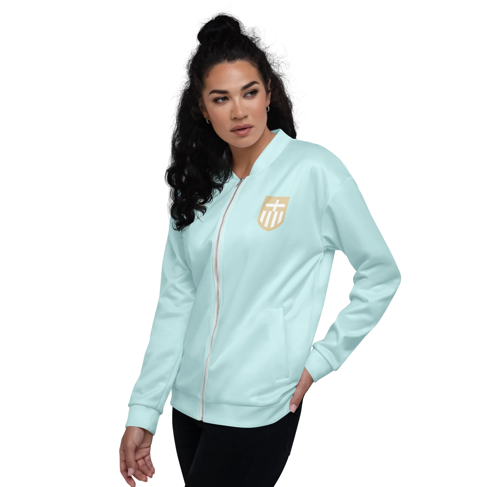 VOSRIO Hellas Athletic Turquoise Unisex Bomber Jacket
